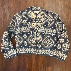 Flashback‎ Vintage 90’s Woven Aztec Cropped Wide Sleeve Carpet Tapestry Jacket